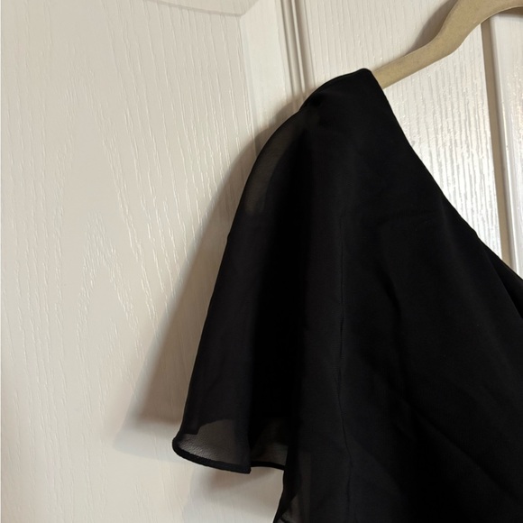 Jj’s House Trumpet mermaid style black chiffon mother of bride gown large - Picture 6 of 12